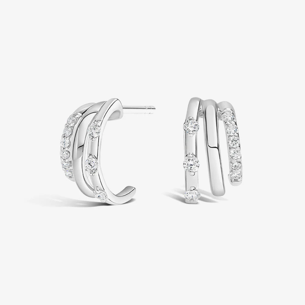 DB Designs Sterling Silver Diamond Accent Earrings